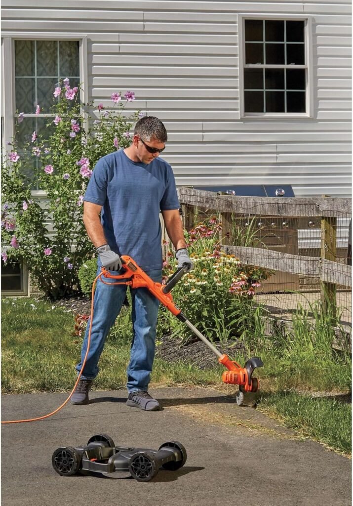 BLACK+DECKER Electric Lawn Mower, Weed Eater and Edger 3-in-1 Combo, Corded 12-Inch 6.5 Amp Electric Weed Wacker and Compact Push Mower (BESTA512CM)