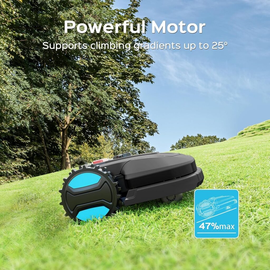 E400 Smart Robotic Lawn Mower – App-Controlled, Self-Charging, Obstacle Detection, Adjustable Height, Ideal for Yards up to 4300 sq.ft