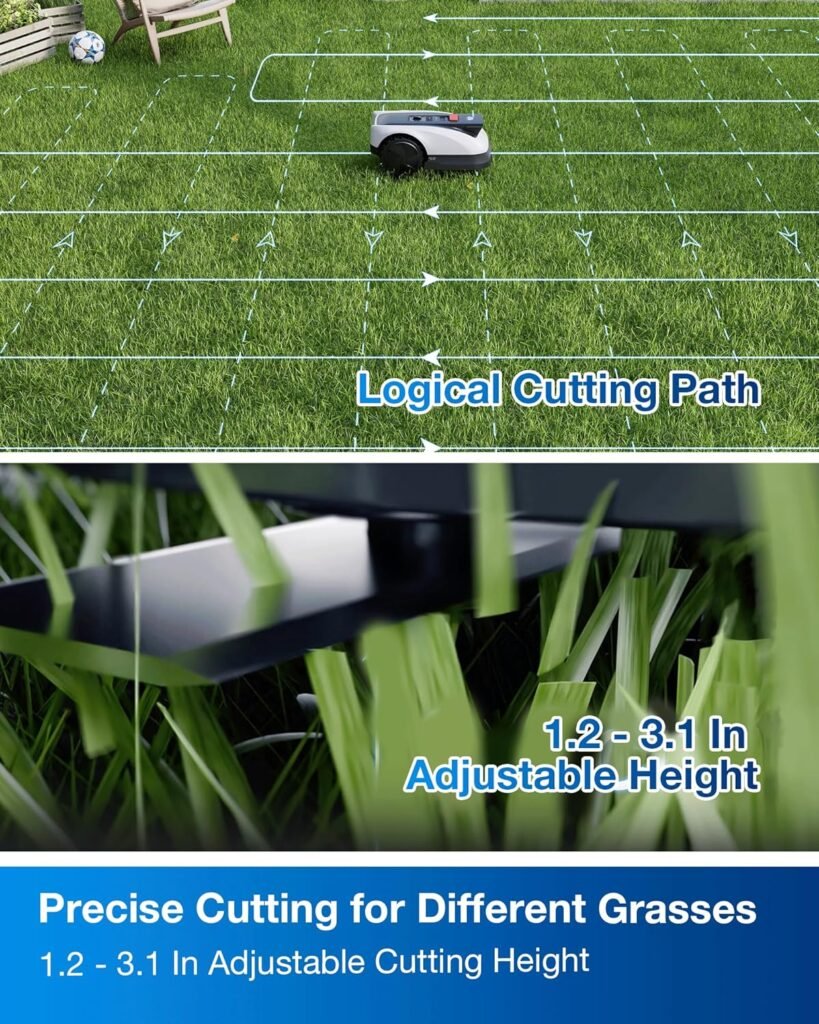 ECOVACS Goat O1000 RTK Robot Lawn Mower, Perimeter Wire Free Vision Robotic Lawnmower for 1/4 Acres Lawn, Automated Mapping, APP Control, 3D Obstacle Avoidance, Zero-Edge Cutting