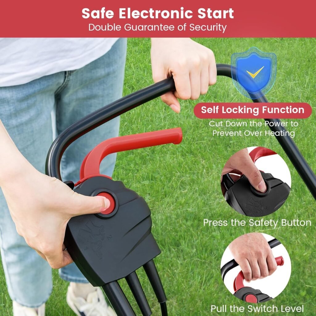 Goplus Electric Lawn Mower, Versatile Corded Lawn Mower with Grass Collection Box, 10 AMP Motor, 13 Cutting Deck, 3 Adjustable Cutting Positions, Walk-Behind Small Lawnmower for Garden Farm Yard