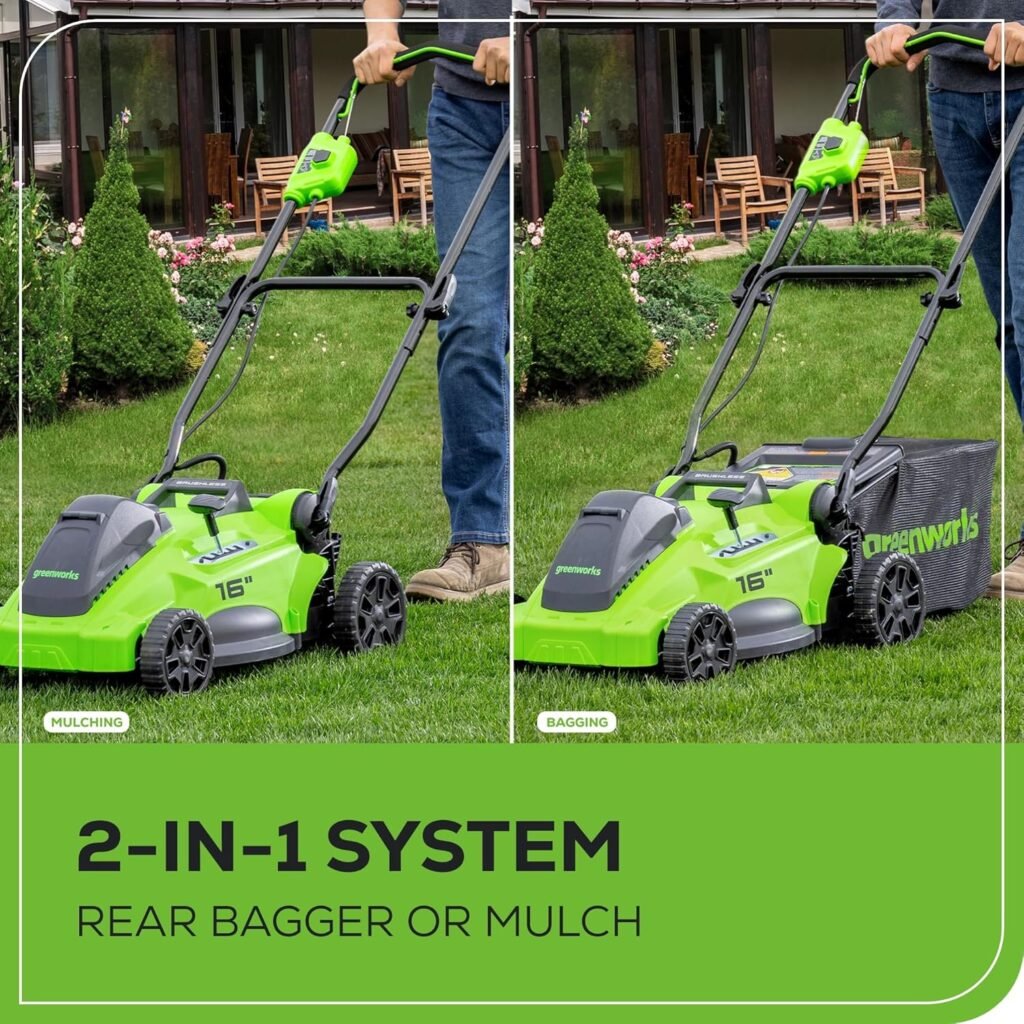 Greenworks 40V 16 Brushless Cordless (Push) Lawn Mower (75+ Compatible Tools), 4.0Ah Battery and Charger Included