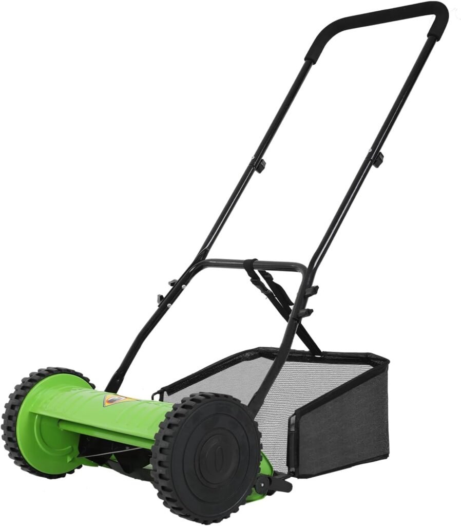 Lawn Mower, 13-Inch Electric Corded Push Lawn Mower, 12 AMP, 3-Position Height Adjustment with Grass Catcher
