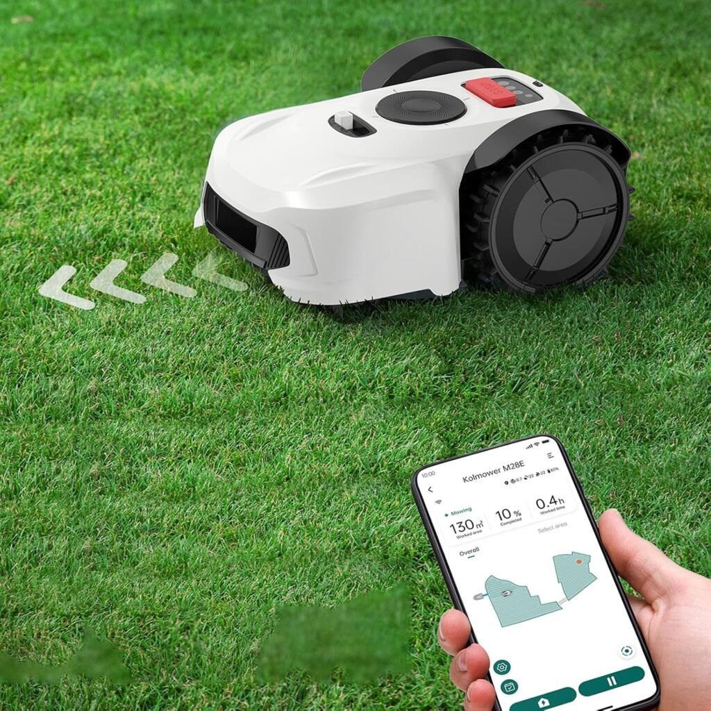 Perimeter Wire Frees Robot Lawn Mower Cuts Small Lawns 2000㎡ with Optical Navigation, Obstacle Avoidance, Low Noise and No Go Function