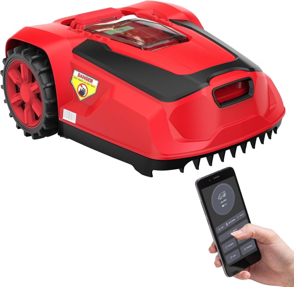 PowerSmart 20V Robot Lawn Mower - Covers 1/4 Acre / 10,890 Sq.Ft with Smart APP Control - PDL08A(Battery  Charger Included)