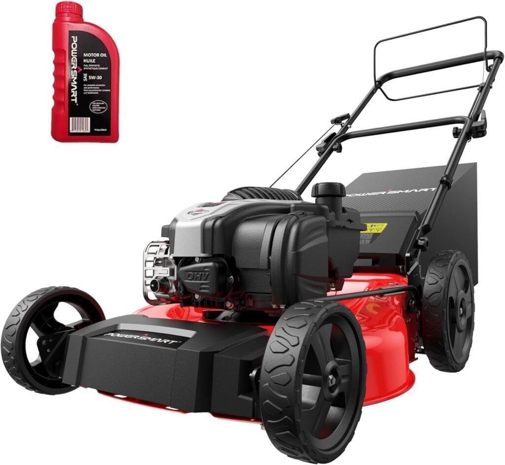 PowerSmart 21 BS Engine 140cc Self-Propelled Lawn Mower – Durable Steel Deck, 6-Height Adjustments, 3-in-1 Mulching Versatility