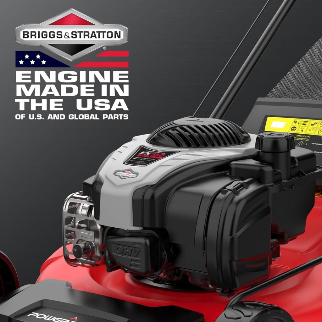 PowerSmart Gas Lawn Mower 21-Inch with 140cc BS E550 Engine, 3-in-1 with Bagging, High Wheels, Lightweight, Easy Assembly, Cordless Push Lawn Mowers for Garden Yard