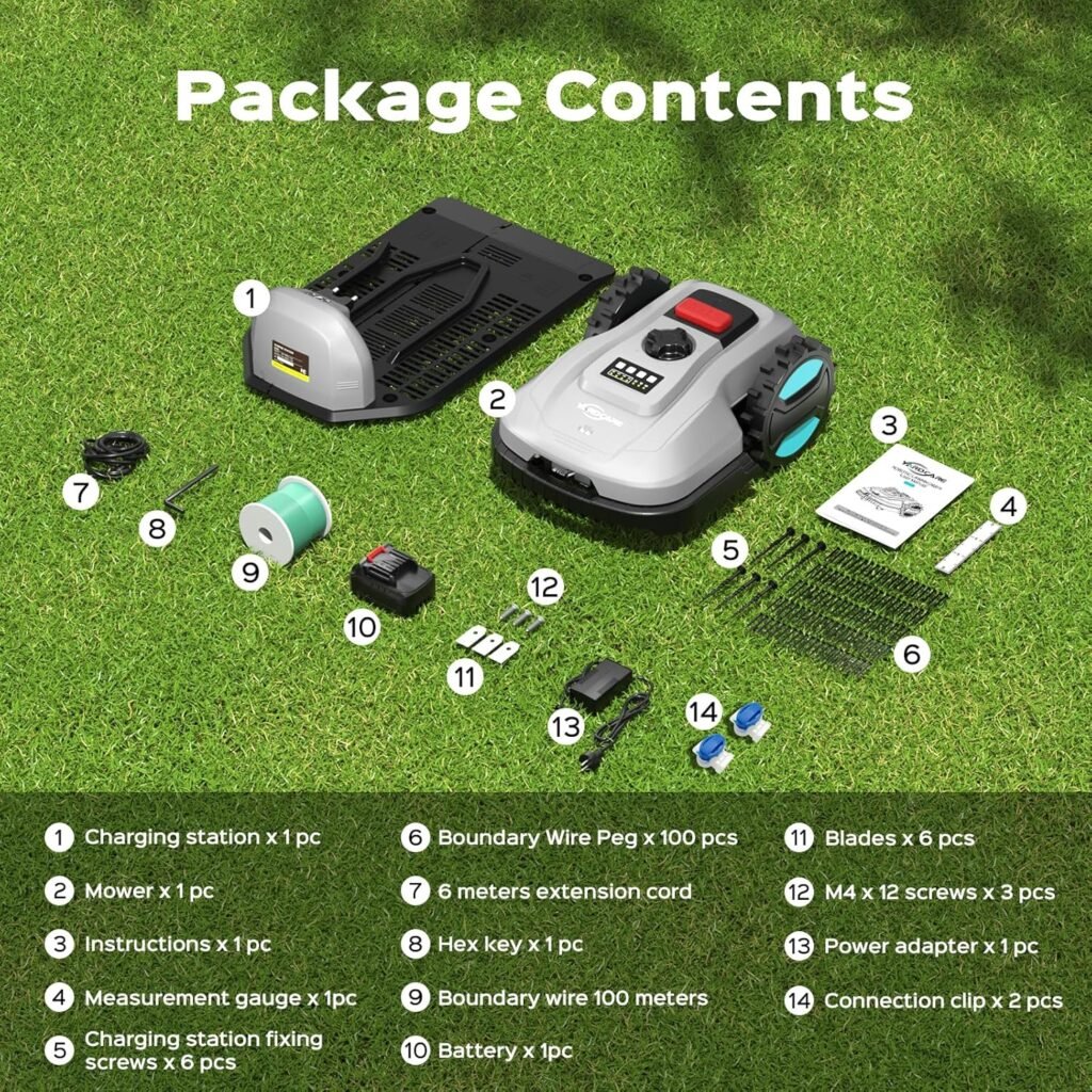 Robotic Lawn Mower with App Control, Automatic Charging, Obstacle Detection Smart Scheduling – Adjustable Cutting Height – for Lawns Up to 1/8 Acre Robotic Lawn Mower with App Control, Automatic Charging, Obstacle Detection Smart Scheduling – Adjustable Cutting Height – for Lawns Up to 1/8 Acre