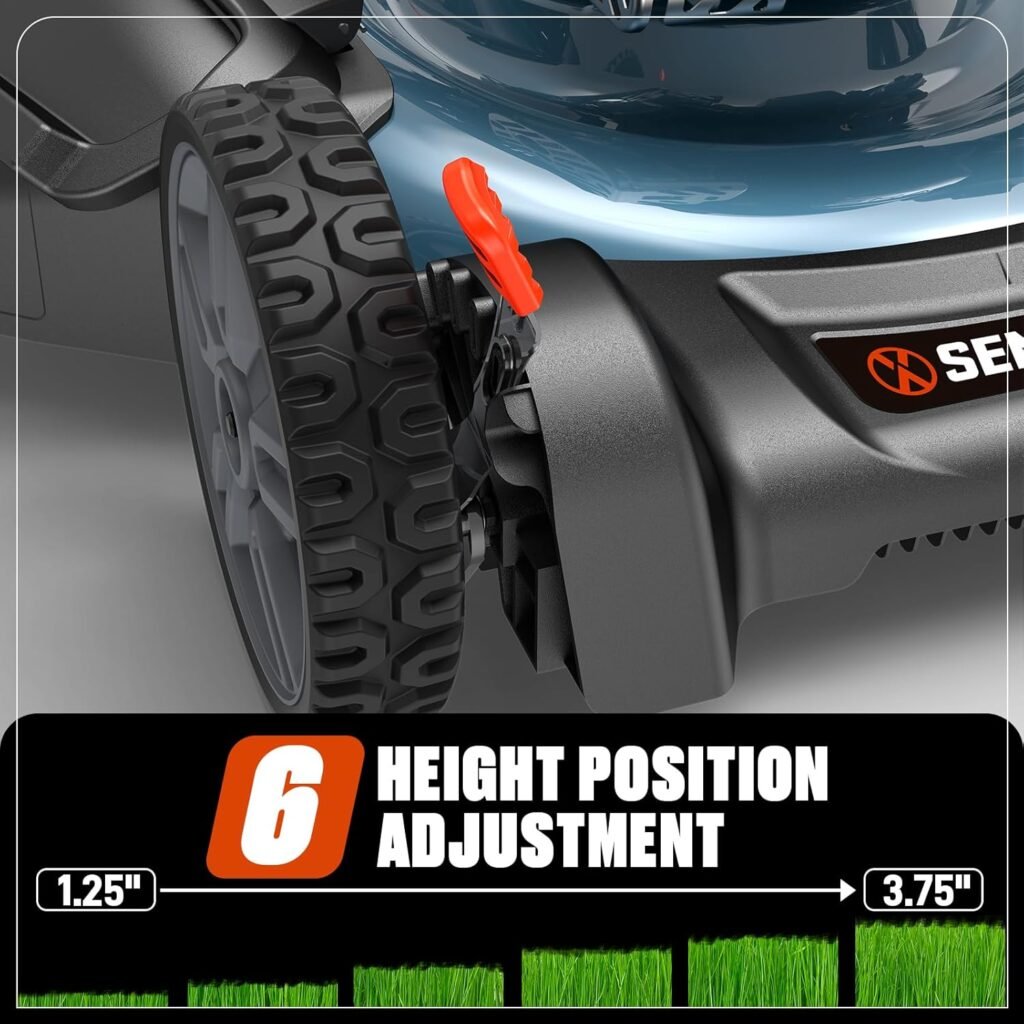 SENIX 144 cc Gas Lawn Mower, 21 inch 2-in-1 Push with Mulching and Side Discharge, 4-Cycle Engine, 6 Position Cutting Height Adjustment for Yard and Garden