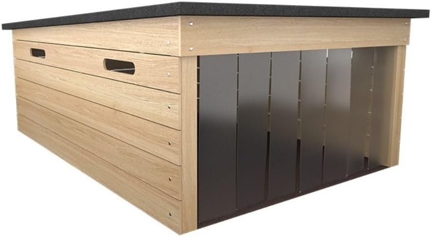 The Cube Medium Robotic Mower Shed, 37x26x18in, Weatherproof Garage with Removable Curtains for Husqvarna Automower, Gardena, and More (Nature) The Cube Medium Robotic Mower Shed, 37x26x18in, Weatherproof Garage with Removable Curtains for Husqvarna Automower, Gardena, and More (Nature)