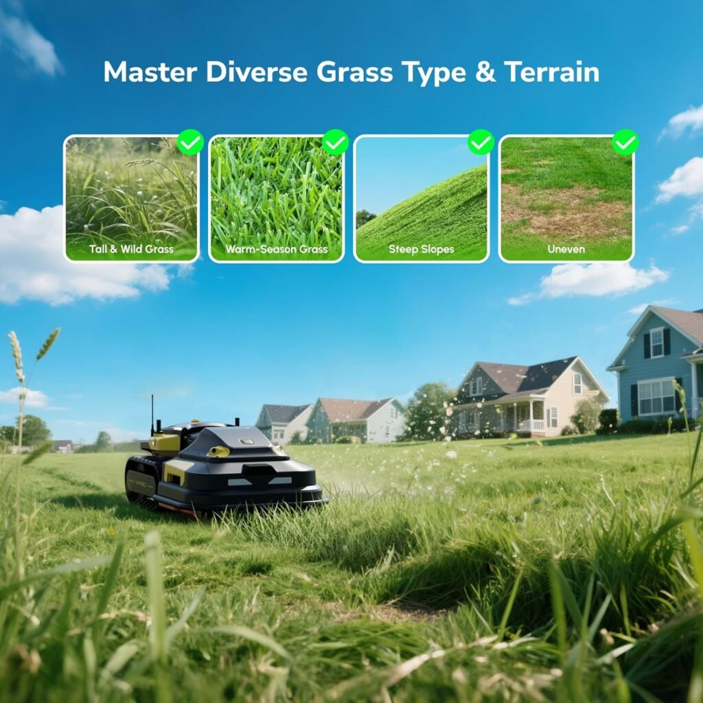 YARBO Robot Lawn Mower Pro with Modular Design for Large Yard up to 6 Acres, Remote Control Robotic Lawnmower with 0.8-4.0 Cutting Height, AI Vision RTK for Navigation YARBO Robot Lawn Mower Pro with Modular Design for Large Yard up to 6 Acres, Remote Control Robotic Lawnmower with 0.8-4.0 Cutting Height, AI Vision RTK for Navigation