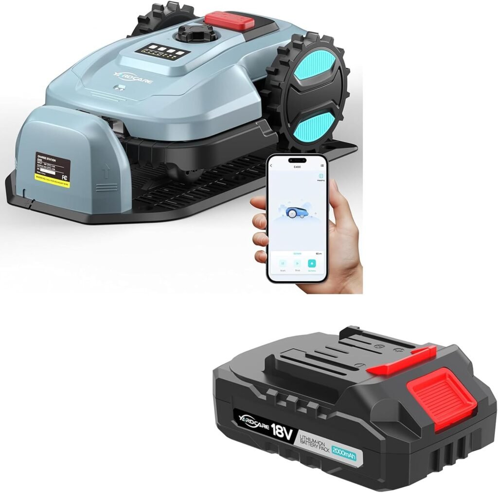 YARDCARE E400 Robotic Lawn Mower with Extra Battery