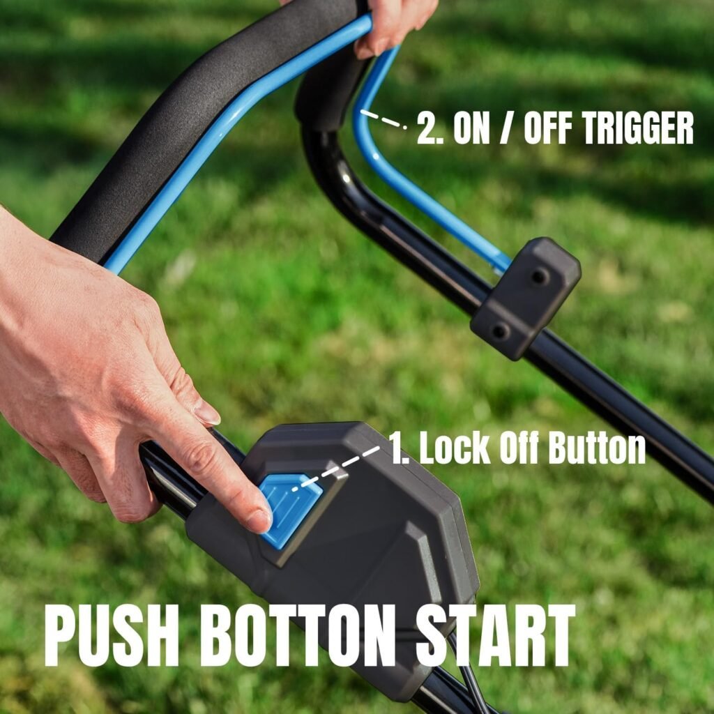 2x20V 18 inch Electric Lawn Mower Cordless, Brushless Push Lawn Mower with 6-Position Cutting Height Adjustment, 2x4.0Ah Battery  Dual Charger Included