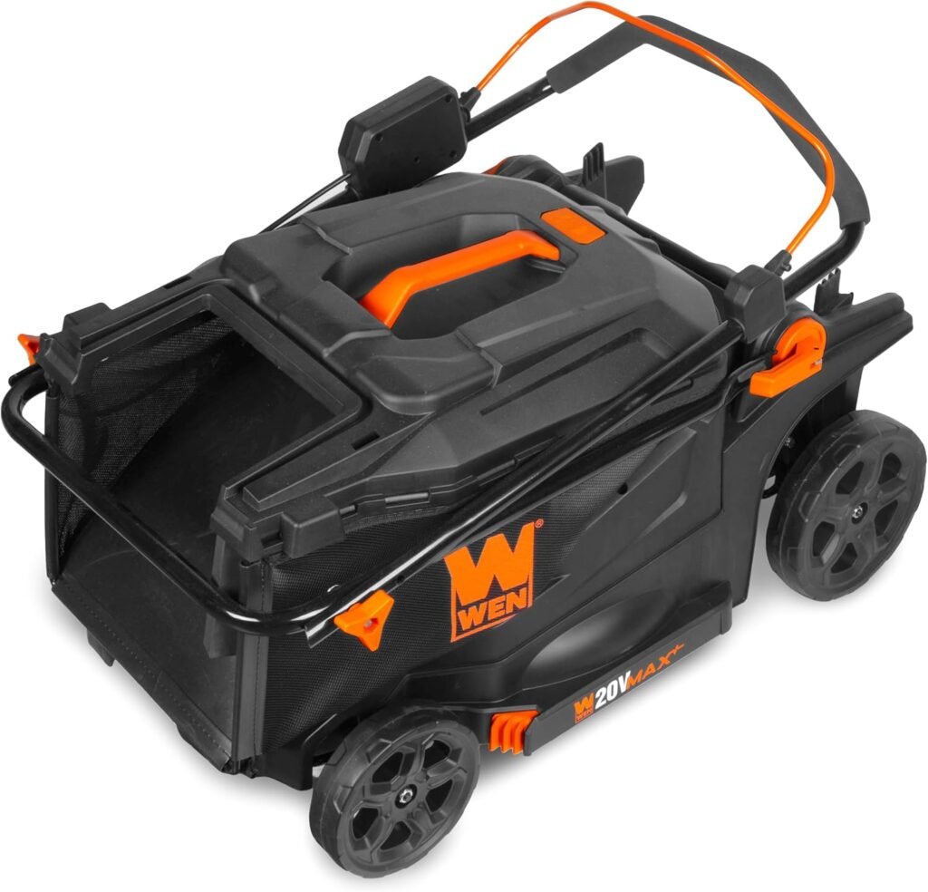 WEN 20V Max 2-in-1 19-Inch Cordless Brushless Lawn Mower and Mulcher with Two 5Ah Batteries and Dual Port Charger (20839)