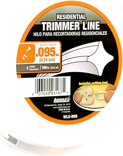 Arnold Residential Grade String Trimmer Line - .095-Inch x 100-Foot - Universal Fit, (WLS-H95)