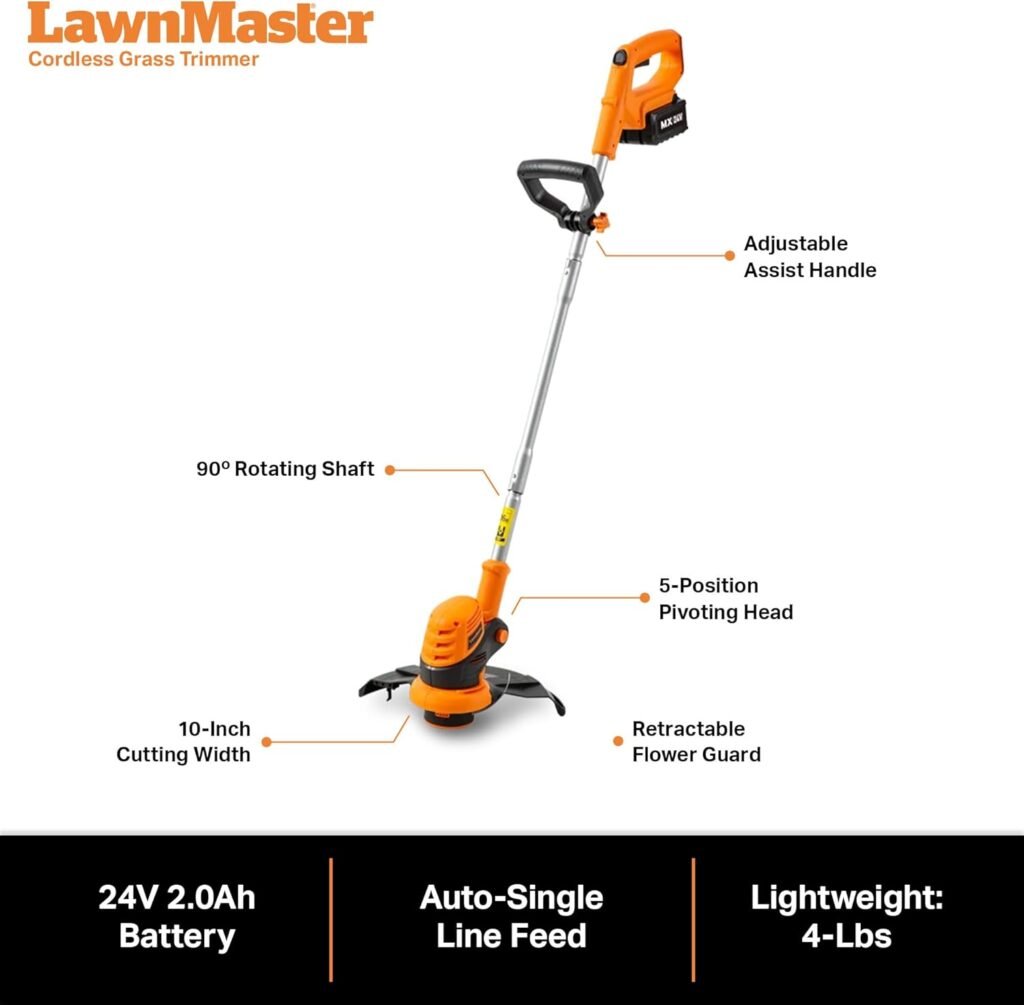 LawnMaster OcuMow™ Robot Lawn Mower with Cordless 24V MAX 10” Grass Trimmer Combo Kit Perimeter Wire Free for Small Yards 2000-4000 Square Feet Optical Navigation Automatic Obstacle Avoidance Spot Cut LawnMaster OcuMow™ Robot Lawn Mower with Cordless 24V MAX 10” Grass Trimmer Combo Kit Perimeter Wire Free for Small Yards 2000-4000 Square Feet Optical Navigation Automatic Obstacle Avoidance Spot Cut