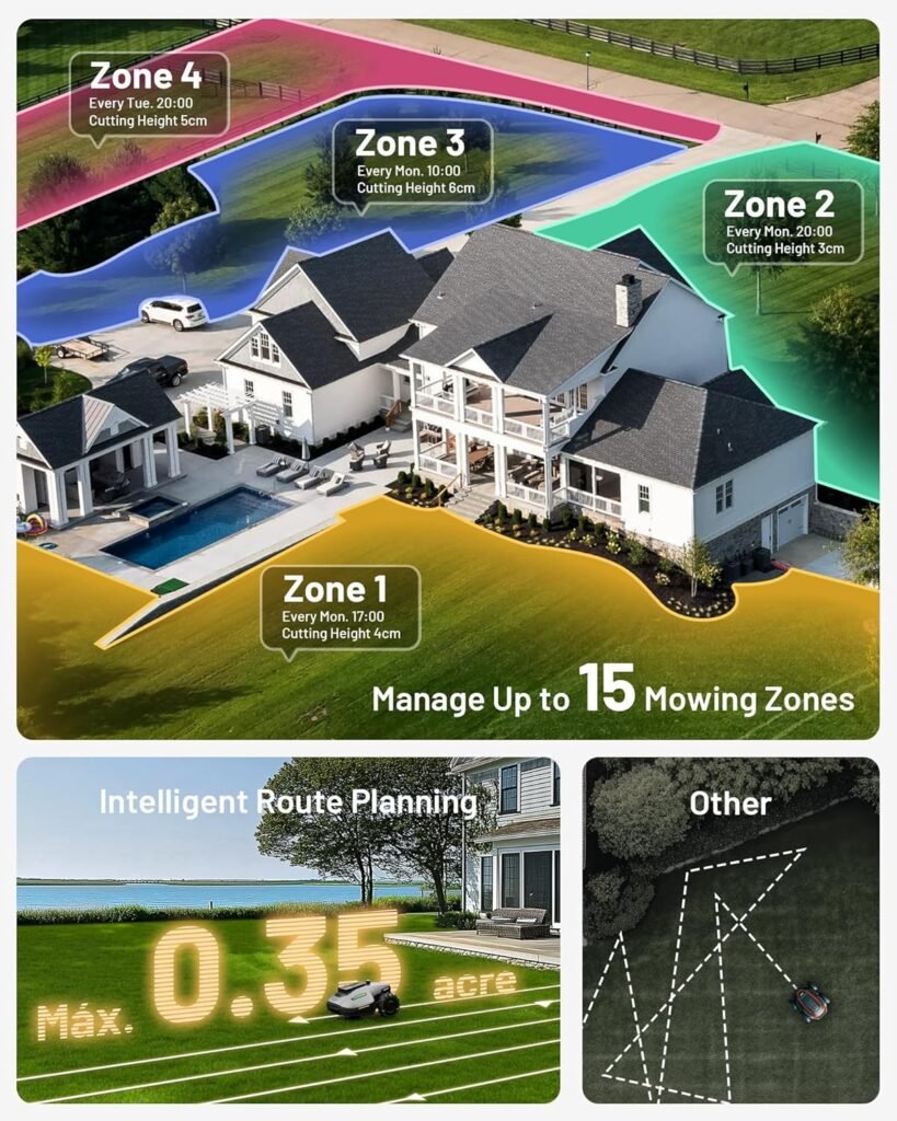 Mammotion YUKA Mini 700 Robot Lawn Mower for 0.17 Acre, Max.0.35 Acre, UltrasenseAI Vision+ RTK, Auto Mapping, 45% Slope,Perimeter Wire Free, Cutting Height 0.8~2.4, 15 Mowing Zones Management