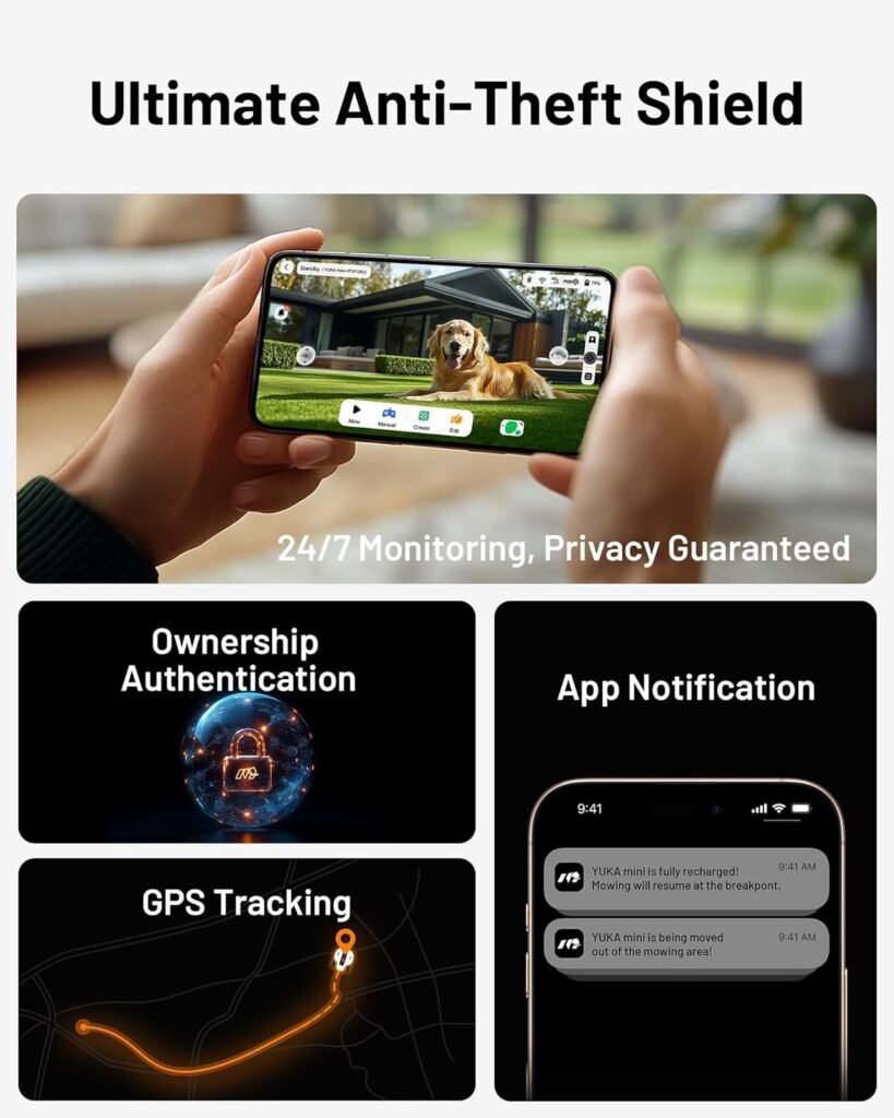Mammotion YUKA Mini 700 Robot Lawn Mower for 0.17 Acre, Max.0.35 Acre, UltrasenseAI Vision+ RTK, Auto Mapping, 45% Slope,Perimeter Wire Free, Cutting Height 0.8~2.4, 15 Mowing Zones Management