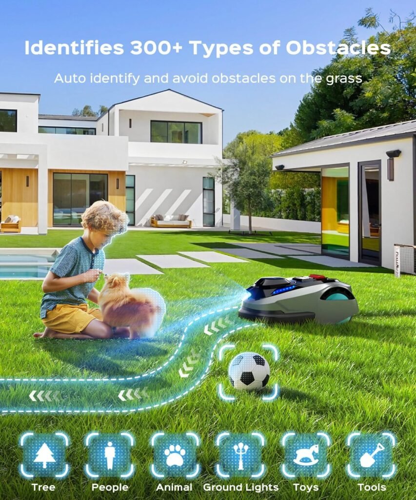 N1600 PRO Wireless Robotic Lawn Mower, RTK  Vision Navigation, Up to 0.4 Acre Coverage, Smart App Control, Multi-Zone Mapping, Systematic Mowing Robot