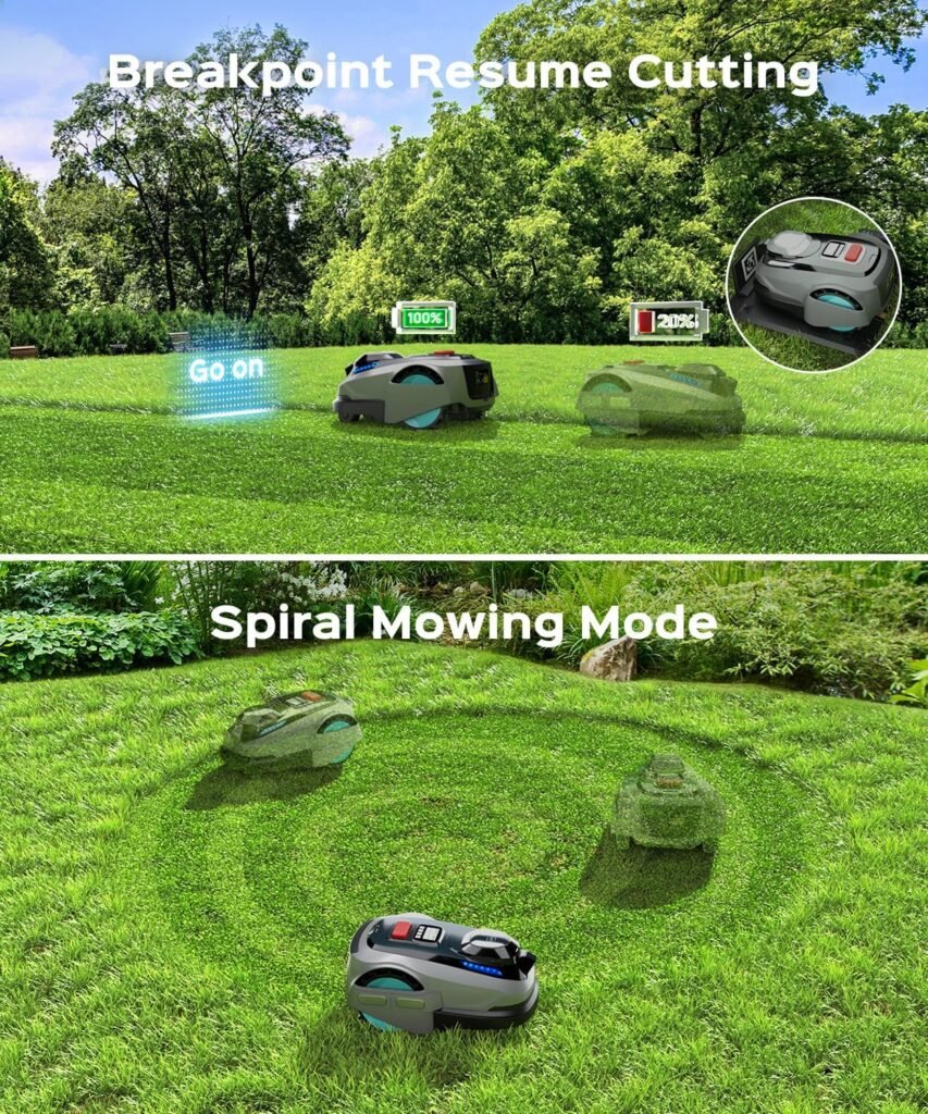 N1600 PRO Wireless Robotic Lawn Mower, RTK  Vision Navigation, Up to 0.4 Acre Coverage, Smart App Control, Multi-Zone Mapping, Systematic Mowing Robot