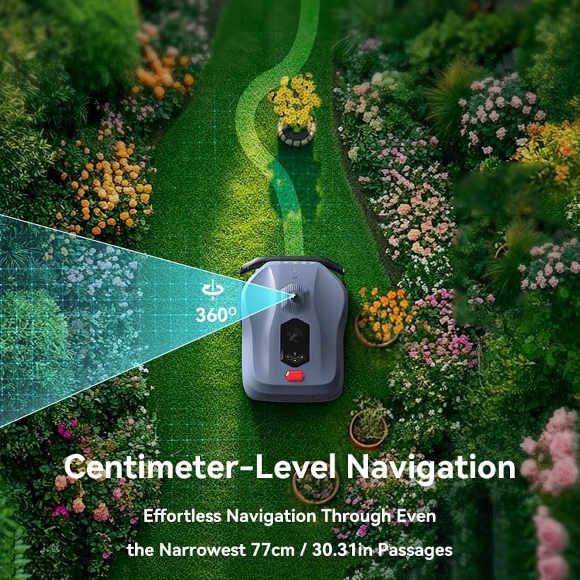 Neomow X SE Robot Lawn Mower Perimeter Wire Free for 0.75 Acre 3D LiDAR SLAM+Vision Mapping Robotic Lawnmower with 4G, No RTK Station Required, AI Accurate Obstacle Avoidance, App Control, Anti-Theft