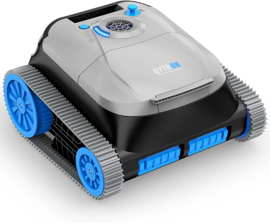 NIXBOT QP5 Robotic Pool Cleaner, Cordless Pool Vacuum for Inground Pools, Dual-Motor Turbine System, Robotic Pool Vacuum for Above Ground Pools with Wall Climing and Navigation Technology