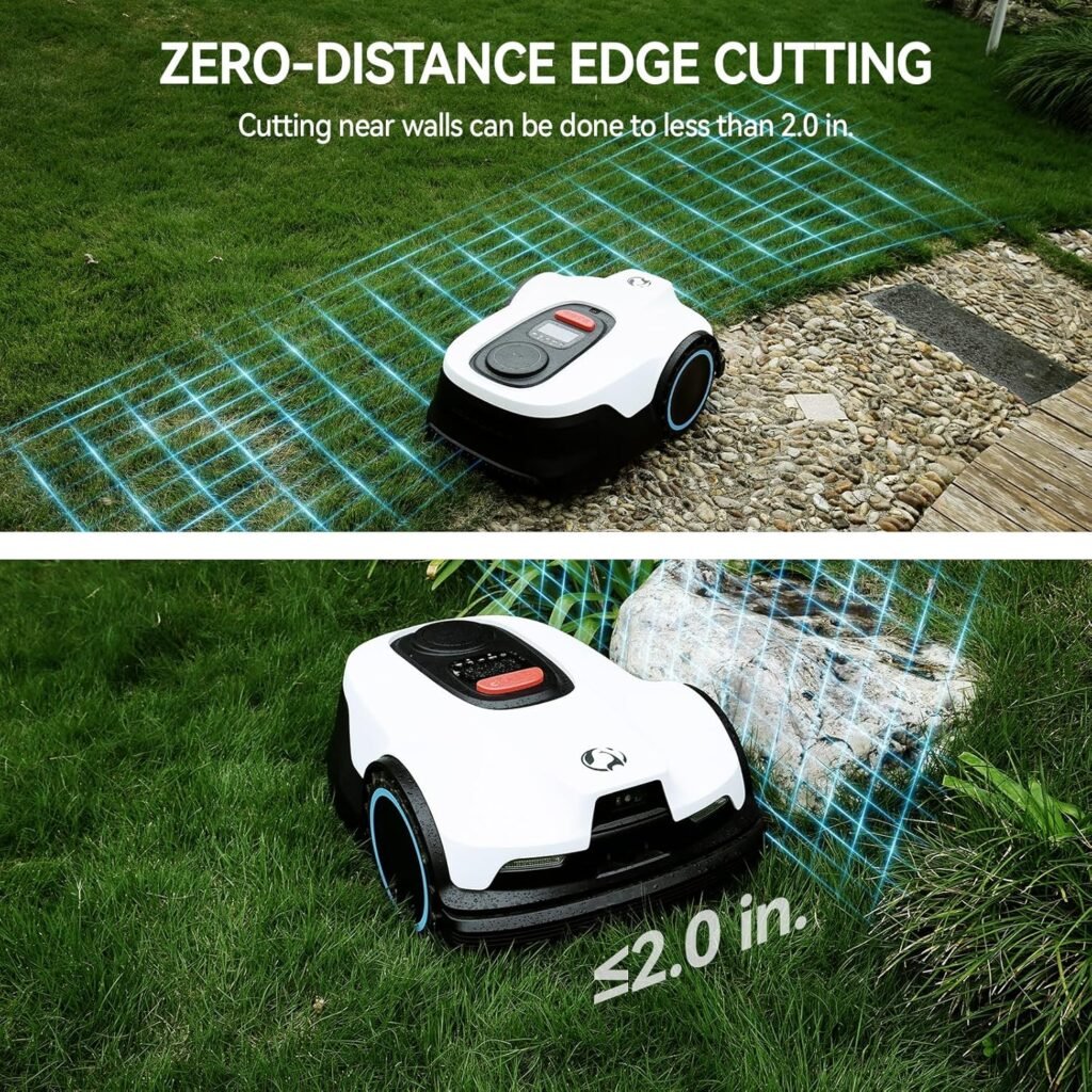 Proudeer-Dw1500 Robot Lawn Mower，Wire Free RTK Lawn Mower for 0.2-0.75 Acres, Systematic Mowing, Quiet, 3D Obstacle Avoidance, Multi Area Management, Night Mowing, Automatically adjusts Mowing Height