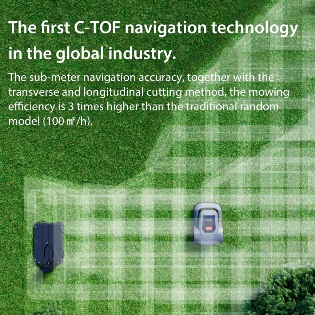 Redkey MGC1000 Robot Lawn Mower with 390ft Boundary Wires for 0.12 Acre (1/8 Acre), 45% Slope, 70Mins Runtime, Auto Recharge, Automatic Robotic Lawn Mower w/Precise Location  Breakpoint Detection