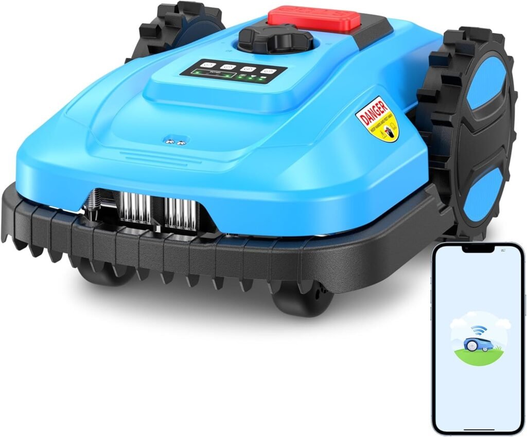 Robotic Lawn Mower 1/2 Acre/21,000 Sq.Ft, Automatic Lawnmower for Lawn 47% Slope, Cut Height 0.8-2.4, APP Control