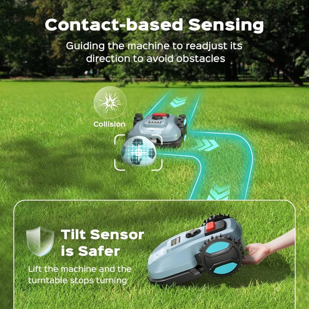 Robotic Lawn Mower with App Control, Auto-Charging  Obstacle Avoidance, Adjustable Cutting Height, Weather Sensor Smart Automatic Lawn Mower for Lawns up to 4300 sq.ft