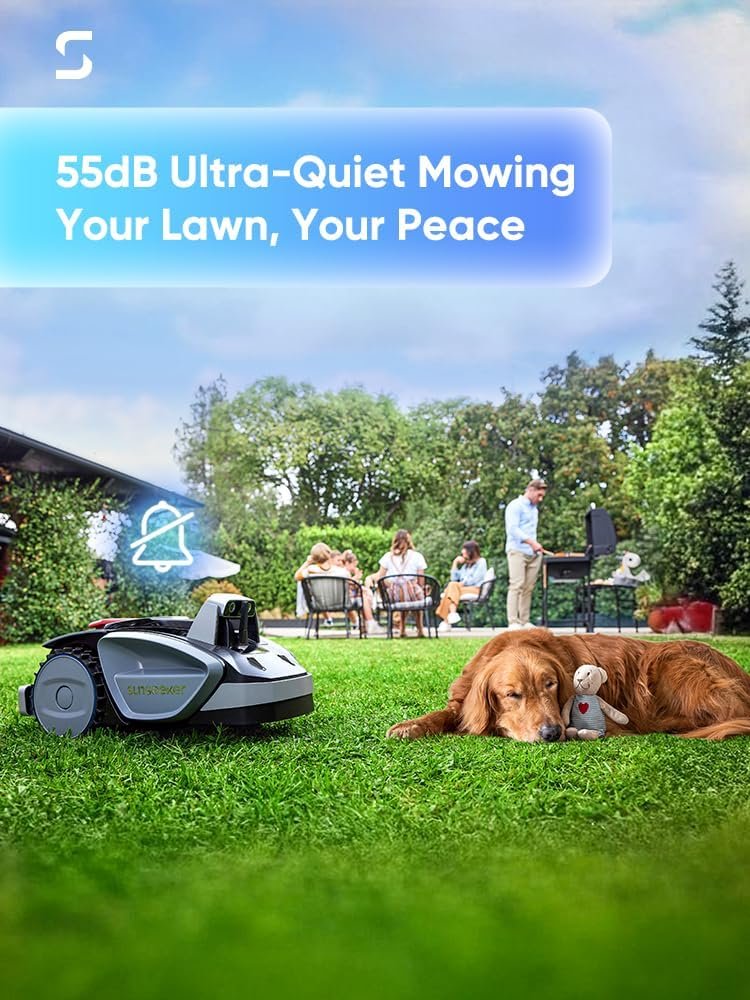 Sunseeker V3 Wireless Robot Lawn Mower 0.15 Acre/ 6,400 Sq. Ft, One-Click Mowing Automatic Lawn Mower, Vision AI Smart Obstacle Avoidance, 42% Slopes, Low Noise, Multi-Zone Navigation, App Control