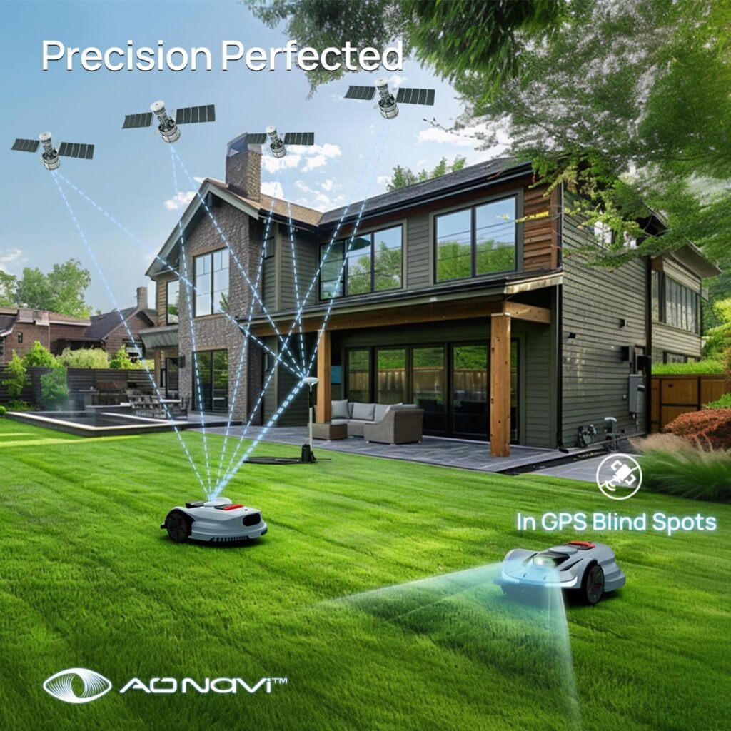 SUNSEEKER X7 Wireless Robot Lawn Mower 0.75 Acre/ 32,000Sq. Ft, with Garage, Vision AI System  RTK, Path Planning, Adaptive Floating Cut Height up to 4, for Medium to Large Yards