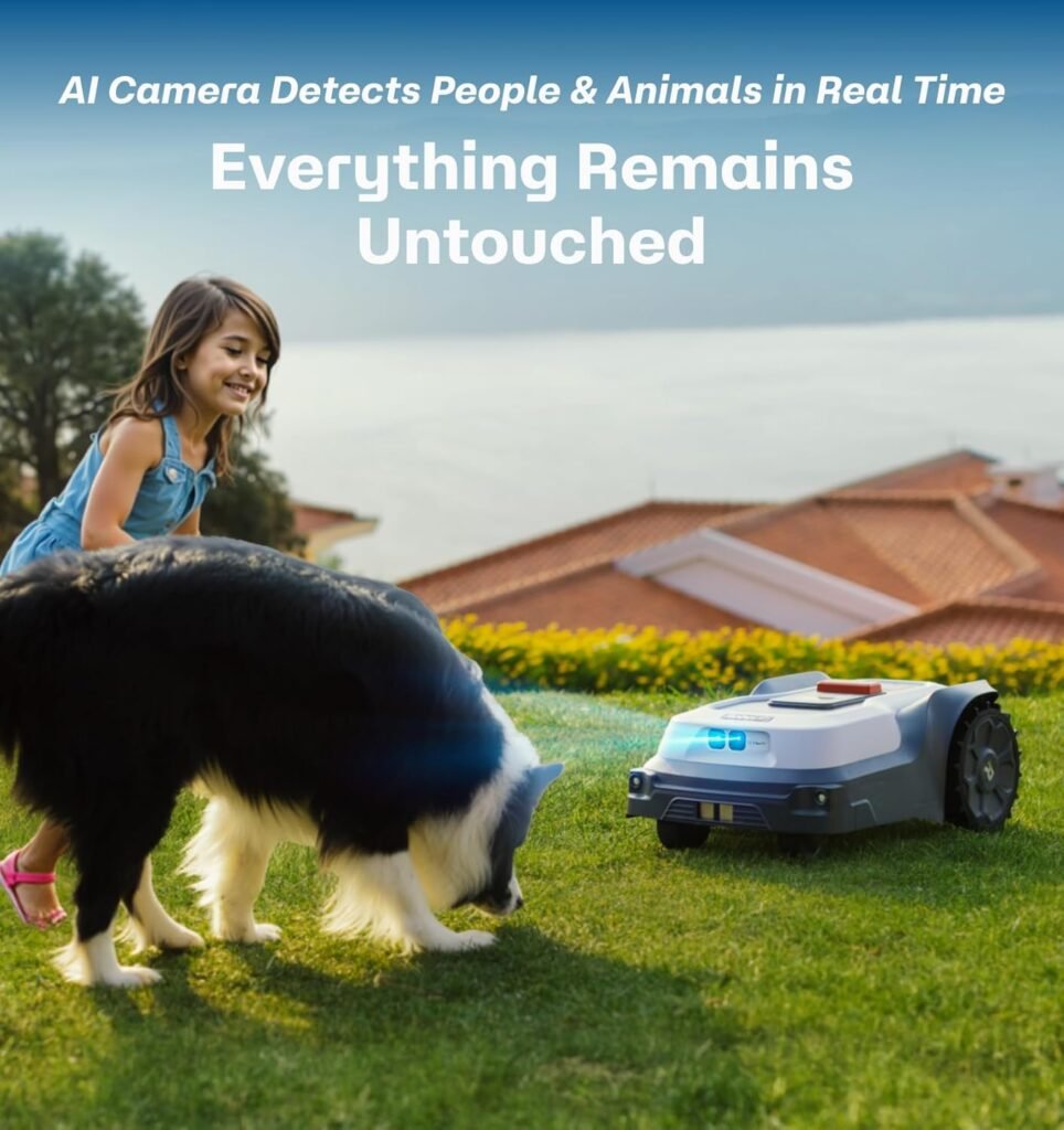 T1200Pro Robot Lawn Mower Wire Free, RTK+Vision Ride-on Edge Mapping Mowing for 0.37 Acre Yard, AI Obstacle Avoidance, APP Multi-Zone Management, Automatic Robotic Lawnmower Handle 24° Slope