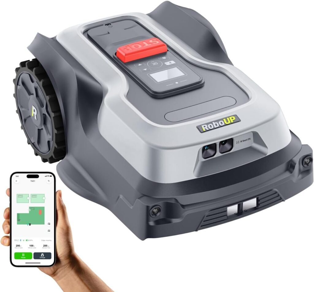 T1200Pro Robot Lawn Mower Wire Free, RTK+Vision Ride-on Edge Mapping Mowing for 0.37 Acre Yard, AI Obstacle Avoidance, APP Multi-Zone Management, Automatic Robotic Lawnmower Handle 24° Slope