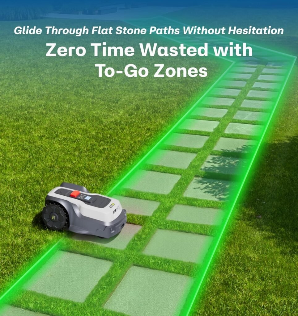 T1200Pro Robot Lawn Mower Wire Free, RTK+Vision Ride-on Edge Mapping Mowing for 0.37 Acre Yard, AI Obstacle Avoidance, APP Multi-Zone Management, Automatic Robotic Lawnmower Handle 24° Slope