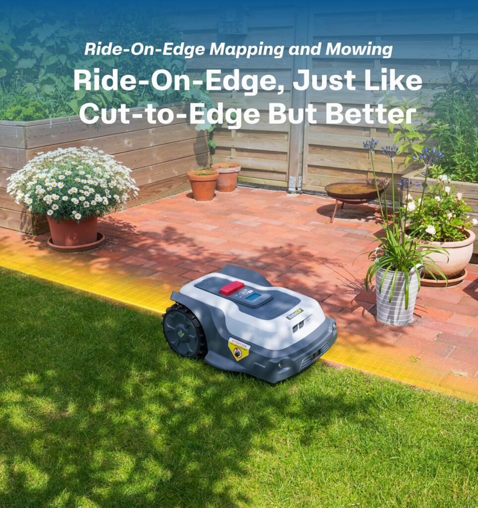 T1200Pro Robot Lawn Mower Wire Free, RTK+Vision Ride-on Edge Mapping Mowing for 0.37 Acre Yard, AI Obstacle Avoidance, APP Multi-Zone Management, Automatic Robotic Lawnmower Handle 24° Slope