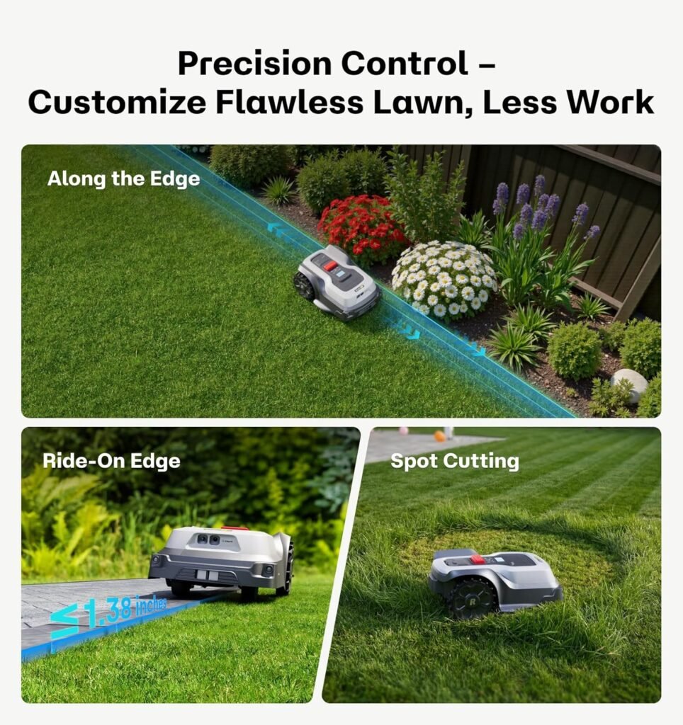 T1200Pro Wire-Free Robot Lawn Mower, Automatic Robotic Mower for 0.37 Acre, RTK+Vision, AI Obstacle Avoidance, 1.18-2.36 Adjustable Cutting Height, Unlimited Multi-Zone Mowing Robotic Mower T1200Pro Wire-Free Robot Lawn Mower, Automatic Robotic Mower for 0.37 Acre, RTK+Vision, AI Obstacle Avoidance, 1.18-2.36 Adjustable Cutting Height, Unlimited Multi-Zone Mowing Robotic Mower
