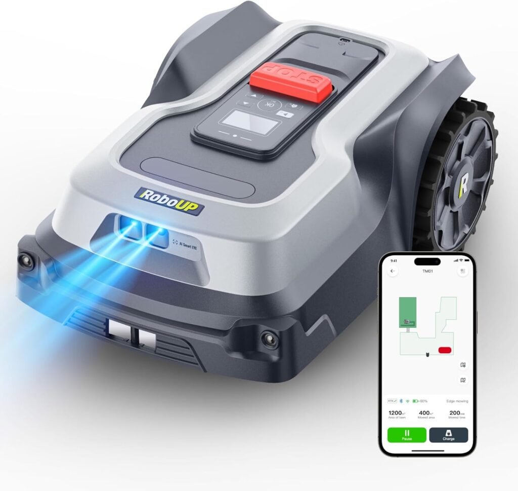 T1200Pro Wire-Free Robot Lawn Mower, Automatic Robotic Mower for 0.37 Acre, RTK+Vision, AI Obstacle Avoidance, 1.18-2.36 Adjustable Cutting Height, Unlimited Multi-Zone Mowing Robotic Mower T1200Pro Wire-Free Robot Lawn Mower, Automatic Robotic Mower for 0.37 Acre, RTK+Vision, AI Obstacle Avoidance, 1.18-2.36 Adjustable Cutting Height, Unlimited Multi-Zone Mowing Robotic Mower
