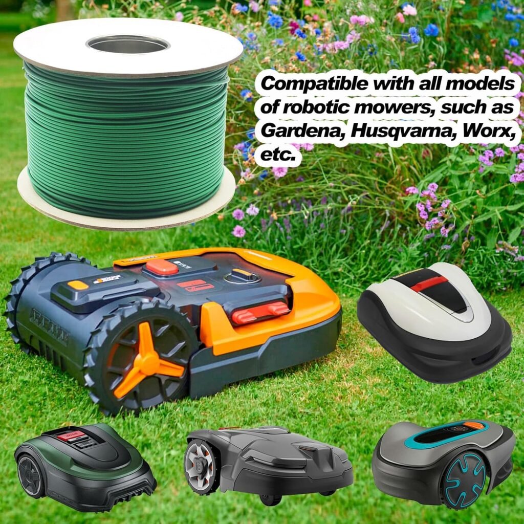 Universal Robotic Mower Boundary Wire Automatic Lawnmower 16 Gauge AWG 3.4 mm Perimeter Wire for Husqvarna Worx and Other Robot Lawnmower Brands, 153M/500FT