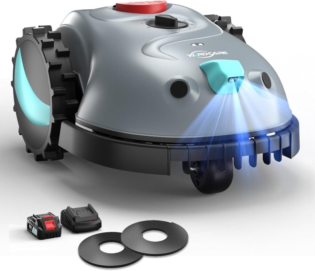 V100 Robotic Lawn Mower – Visual Navigation  Smart Obstacle Avoidance, Adjustable Cutting Height 0.8–2.4 in, Low-Noise Auto Mowing for Small Lawns up to 1,600 sq ft