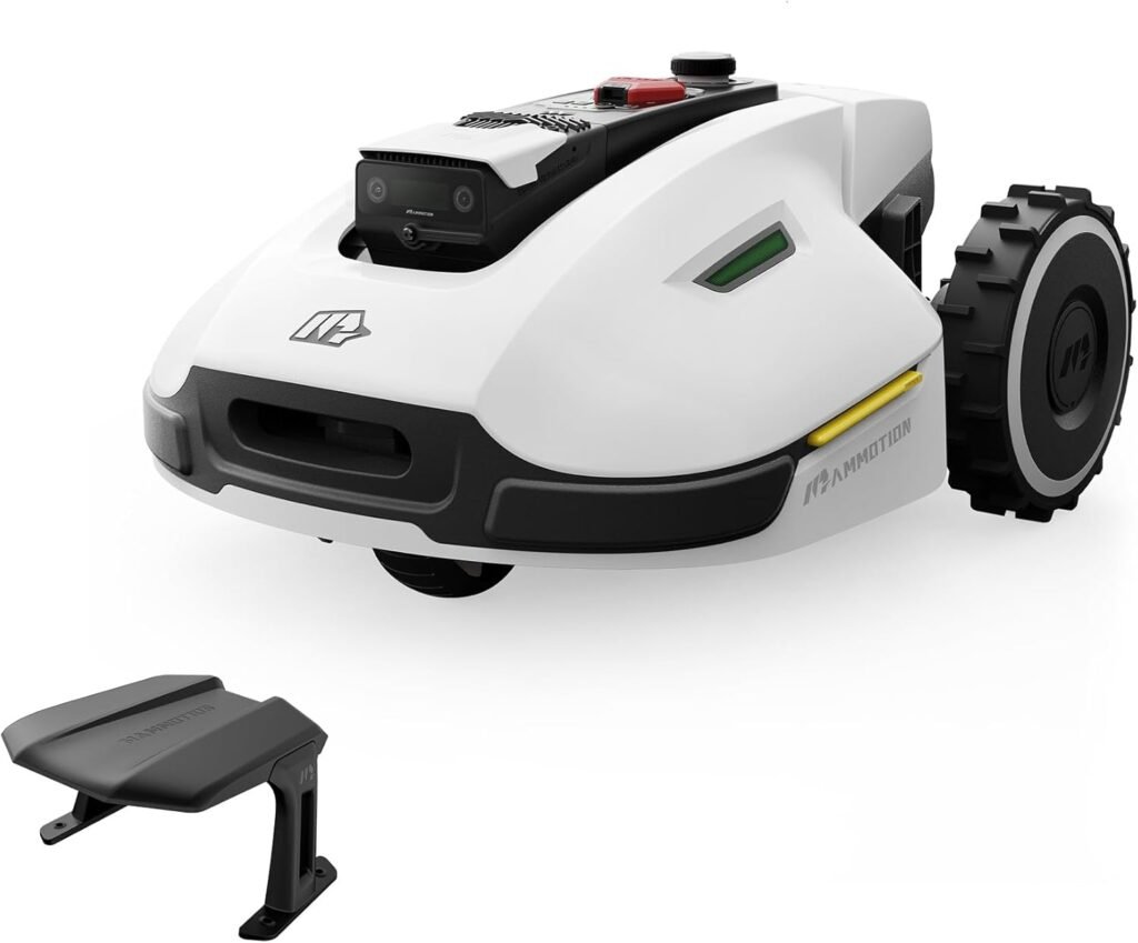 YUKA 3000 Robot Lawn Mower with 4G, Reception 0.75 Acre, Max. 1 Acre,Ultrasense AI Vision  RTK, Auto Mapping,App Control, 45% Slope, Wireless Perimeter, 2 Cutting Discs,30 Mowing Zones