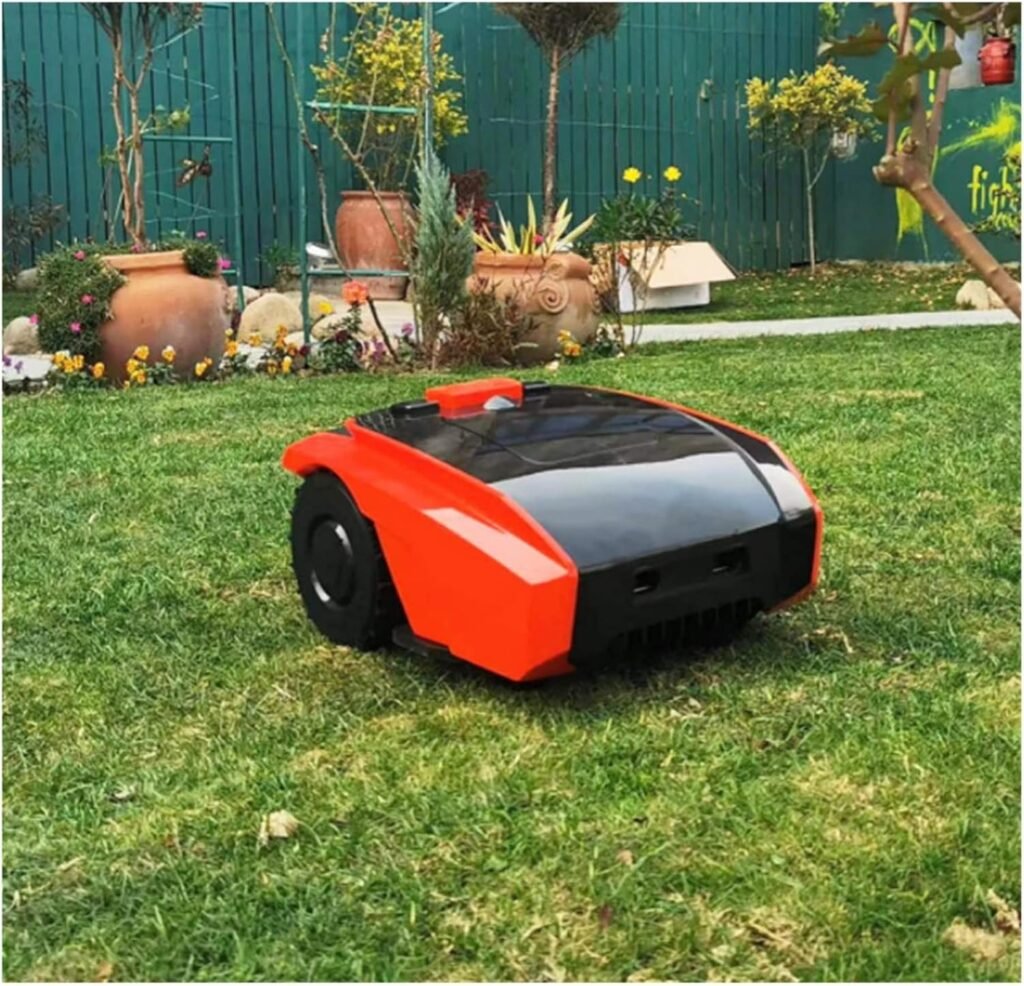 Cordless Electric Lawn Trimmer, Lawn Mower Automatic Rechargeable Robot Mower with Docking Station Smart App Control Gardening Tools for Golf Course and Garden Lightweight Low Noise Easy to use