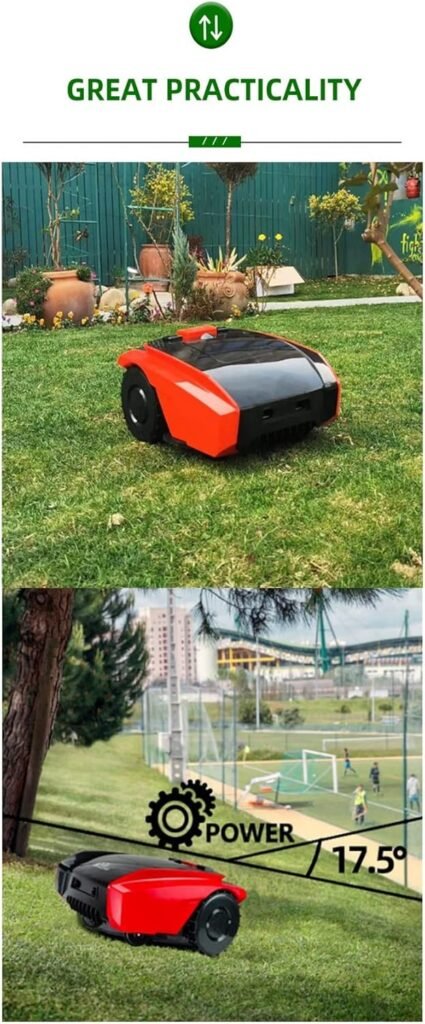 Cordless Electric Lawn Trimmer, Lawn Mower Automatic Rechargeable Robot Mower with Docking Station Smart App Control Gardening Tools for Golf Course and Garden Lightweight Low Noise Easy to use