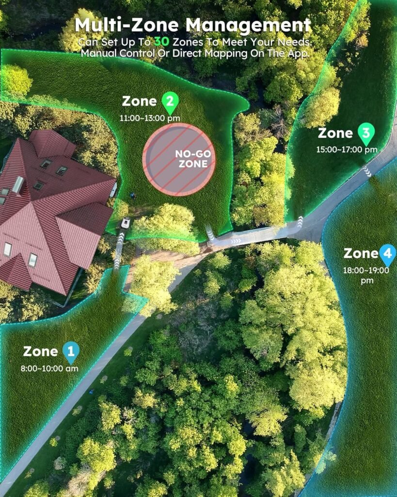 Robot Lawn Mower NO Wire - 0.84 Acre, Full Band RTK+4-Eye Vision Robotic Lawnmower, Automatic Mapping, Multi-Zone Management, Accurate Obstacle Avoidance, Intelligent Path Planning, APP Control