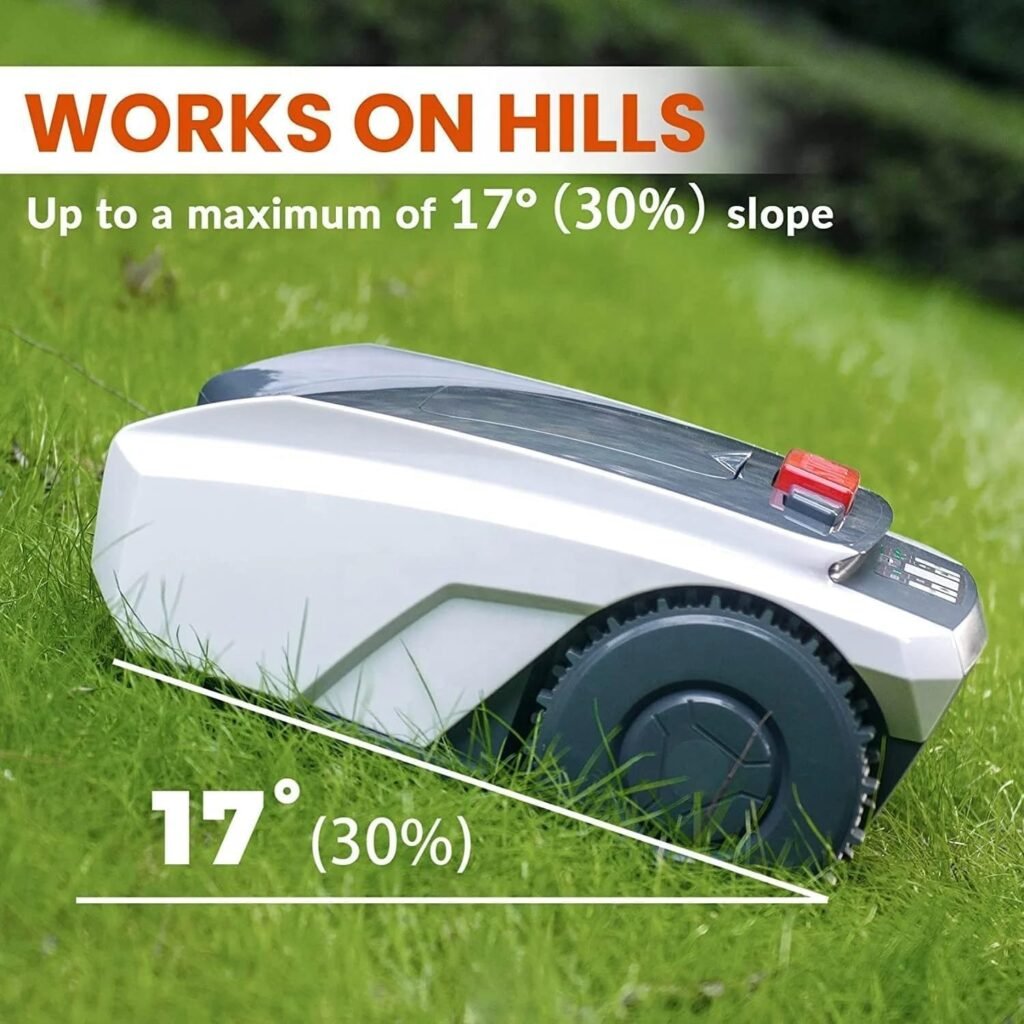 Smart Robot Lawn Mower, Automatic Lawn Mower, Adjustable Mowing Height, with Map Function and App Control, Suitable for Home Lawns