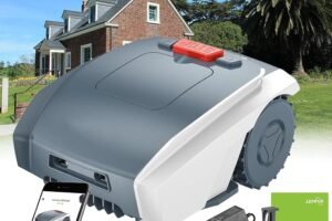 Smart Robot Lawn Mower, Automatic Lawn Mower, Adjustable Mowing Height, with Map Function and App Control, Suitable for Home Lawns