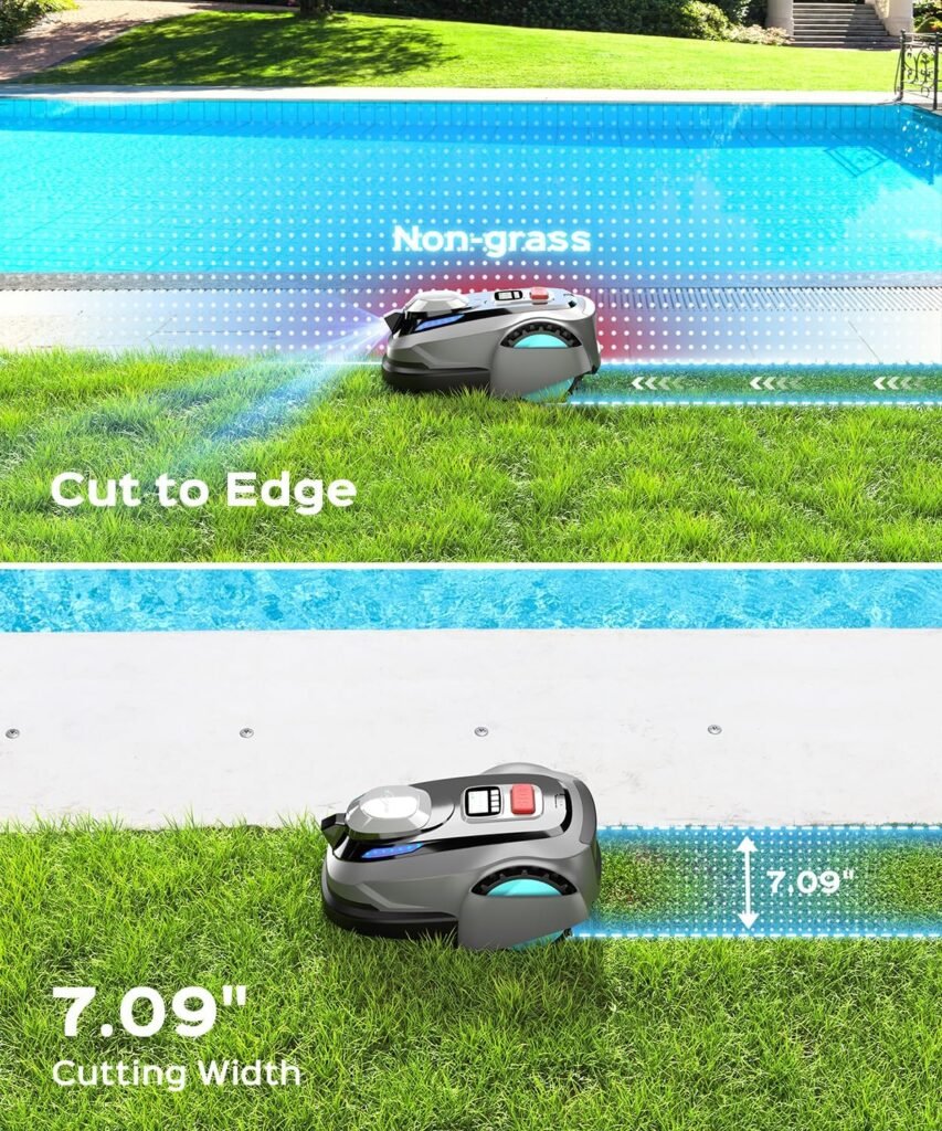 2026 New YARDCARE N1600 PRO No Wire Robot Lawn Mower, RTK+AI Vision Navigation, Smart APP Control, Multi-Zone Mapping, 0.4 Acre Coverage, Systematic Cutting Path Robot Lawn Mower for Yards