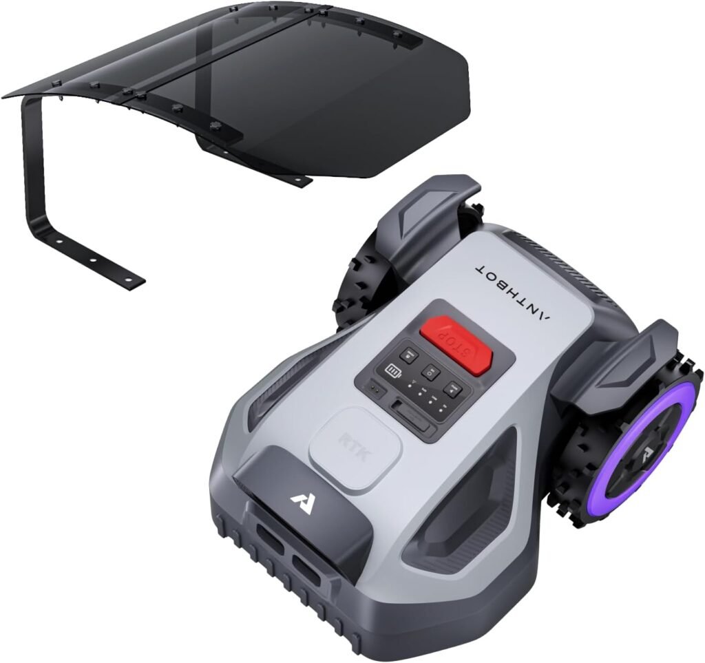 ANTHBOT M5 Robot Lawn Mower,RTK+NRTK Navigation Perimeter Wire Free/4 Acre, Vision Obstacle Avoidance Robotic Lawnmower with Automatic Mapping Zone Division, 45% Slope, App Control