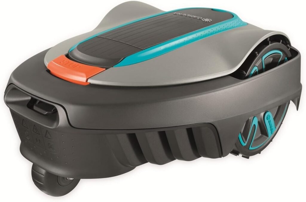 GARDENA 15001-20 SILENO City - Automatic Robotic Lawn Mower, with Bluetooth app and Boundary Wire, The quietest in its Class, for lawns up to Sq Ft, Made in Europe, Grey