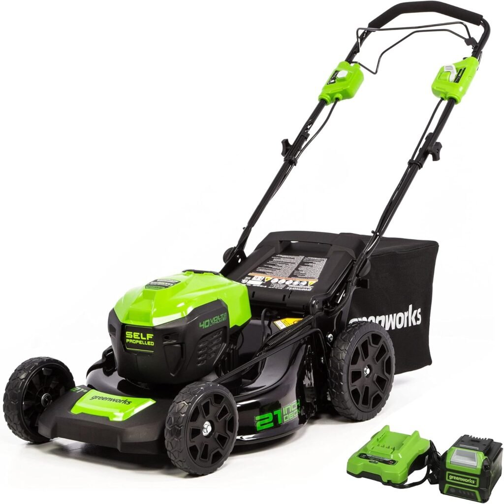 Greenworks 40V Brushless Cordless (Self-Propelled) Lawn Mower (75+ Compatible Tools), 5.0Ah Battery and Charger Included