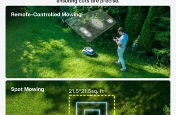 Raccoon 2 SE Wire Free Robot Lawn Mower, No RTK for Max. 0.15 Acre Lawn Area, 1.18″–3.15” Cutting Height, Intelligent AI Robotic Lawn Mower with 5Ah Fast-Charging Battery Robot Mower for Small Lawns